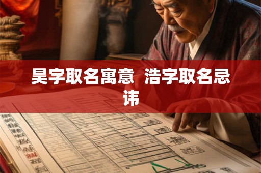 昊字取名寓意  浩字取名忌讳