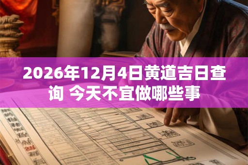 2026年12月4日黄道吉日查询 今天不宜做哪些事