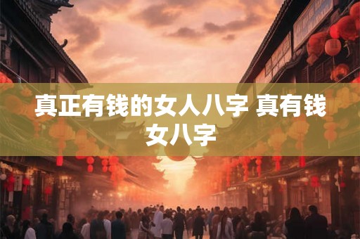 真正有钱的女人八字 真有钱女八字