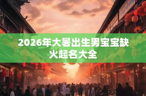 2026年大暑出生男宝宝缺火起名大全