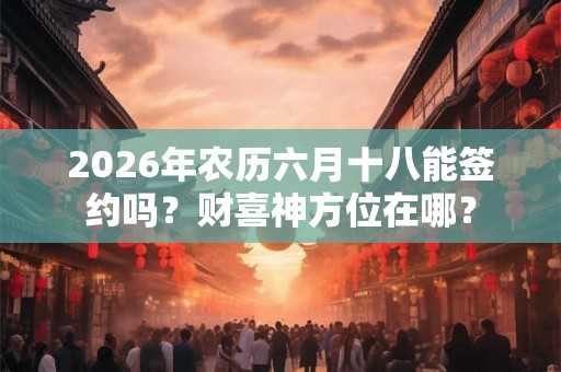 2026年农历六月十八能签约吗？财喜神方位在哪？