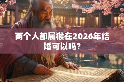 两个人都属猴在2026年结婚可以吗？