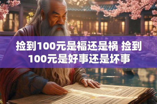 捡到100元是福还是祸 捡到100元是好事还是坏事