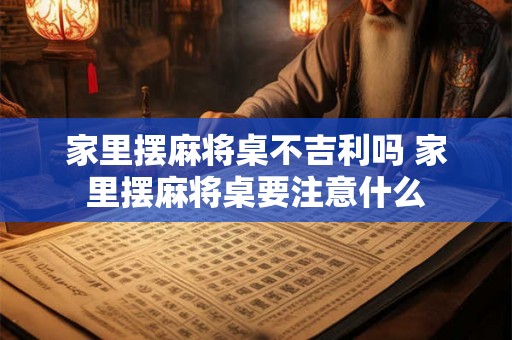 家里摆麻将桌不吉利吗 家里摆麻将桌要注意什么