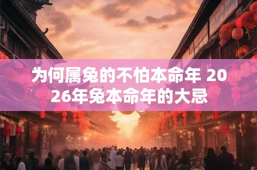 为何属兔的不怕本命年 2026年兔本命年的大忌
