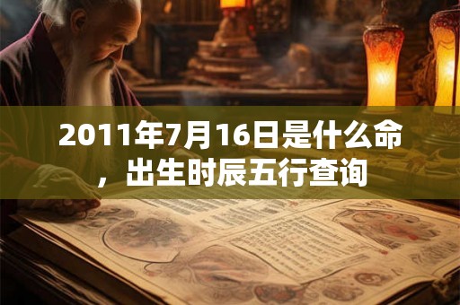 2011年7月16日是什么命，出生时辰五行查询