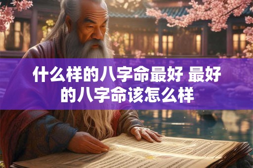 什么样的八字命最好 最好的八字命该怎么样
