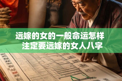 远嫁的女的一般命运怎样  注定要远嫁的女人八字
