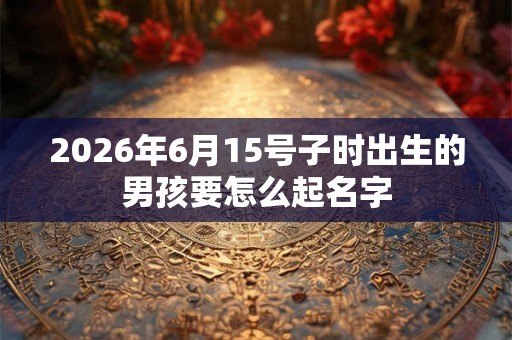 2026年6月15号子时出生的男孩要怎么起名字