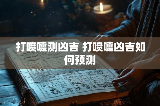 打喷嚏测凶吉 打喷嚏凶吉如何预测 打喷嚏测凶吉 打喷嚏凶吉如何预测