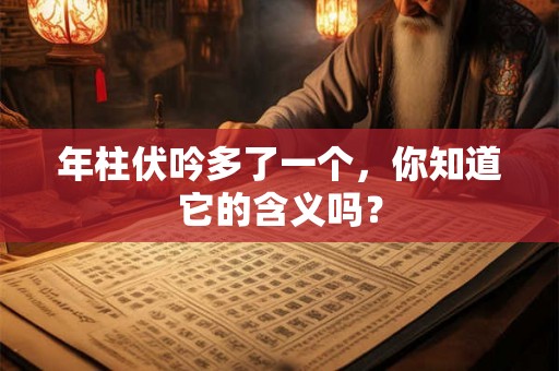 年柱伏吟多了一个，你知道它的含义吗？