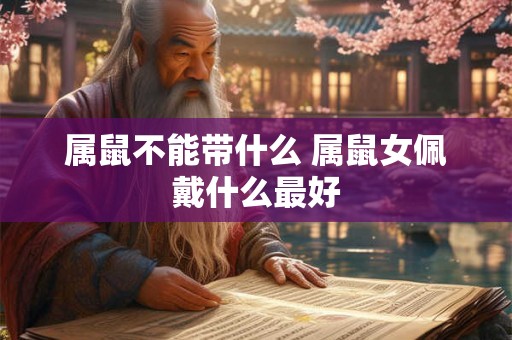 属鼠不能带什么 属鼠女佩戴什么最好