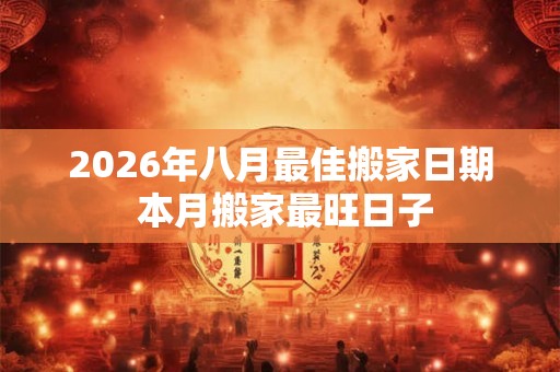 2026年八月最佳搬家日期 本月搬家最旺日子