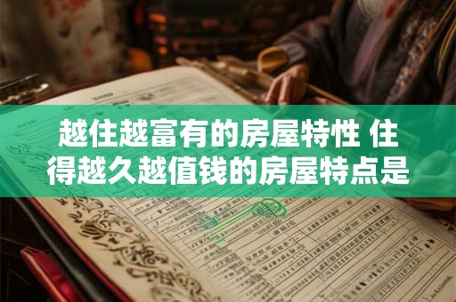 越住越富有的房屋特性 住得越久越值钱的房屋特点是什么