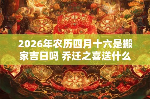 2026年农历四月十六是搬家吉日吗 乔迁之喜送什么礼物好