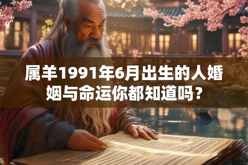 属羊1991年6月出生的人婚姻与命运你都知道吗？