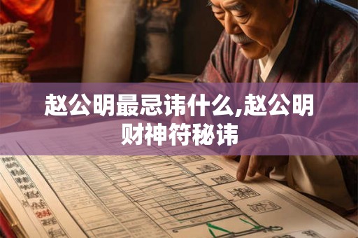 赵公明最忌讳什么,赵公明财神符秘讳 赵公明最忌讳什么,赵公明财神符秘讳