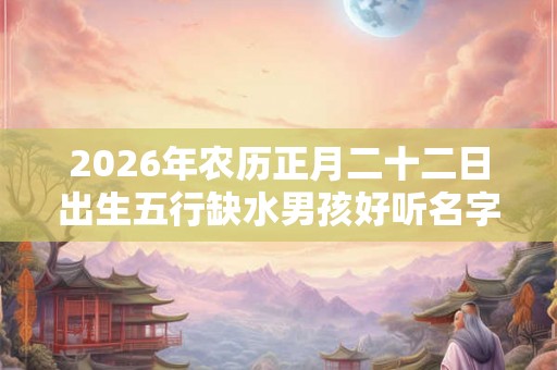 2026年农历正月二十二日出生五行缺水男孩好听名字