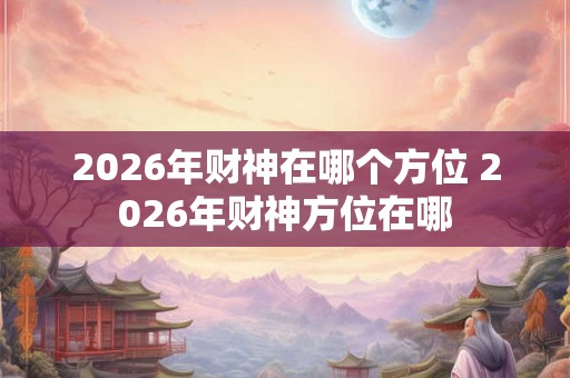 2026年财神在哪个方位 2026年财神方位在哪