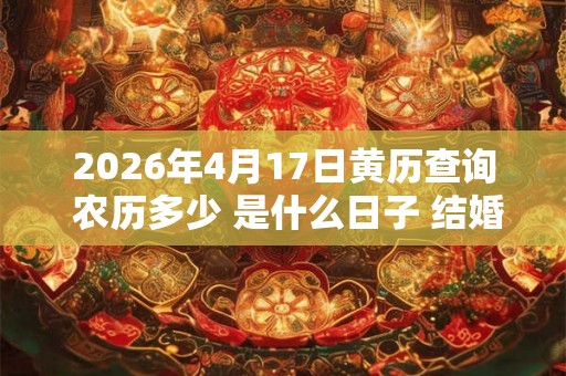 2026年4月17日黄历查询 农历多少 是什么日子 结婚吉时