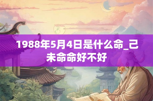 1988年5月4日是什么命_己未命命好不好