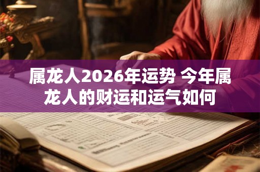 属龙人2026年运势 今年属龙人的财运和运气如何