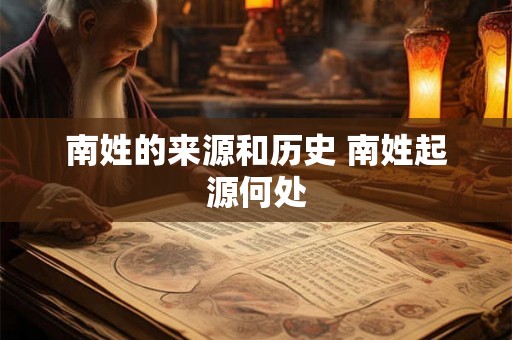 南姓的来源和历史 南姓起源何处