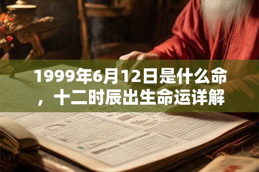 1999年6月12日是什么命，十二时辰出生命运详解