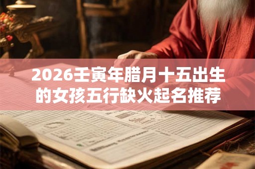 2026壬寅年腊月十五出生的女孩五行缺火起名推荐