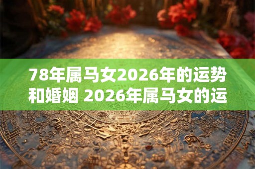 78年属马女2026年的运势和婚姻 2026年属马女的运势和婚姻如何