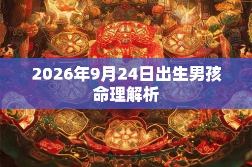 2026年9月24日出生男孩命理解析