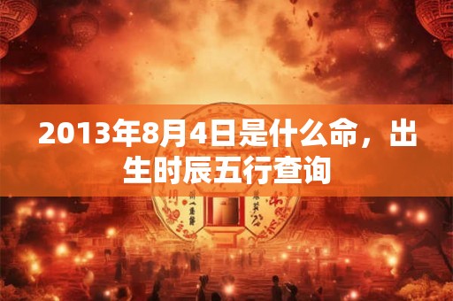 2013年8月4日是什么命，出生时辰五行查询