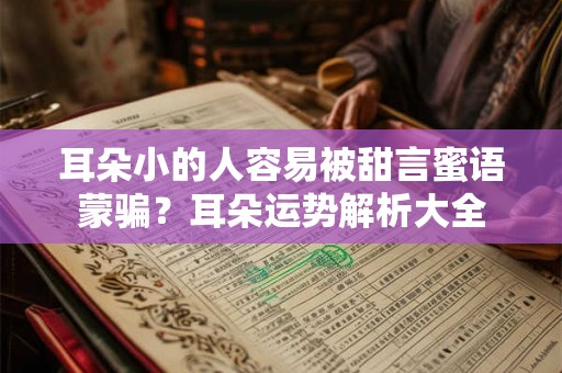 耳朵小的人容易被甜言蜜语蒙骗？耳朵运势解析大全