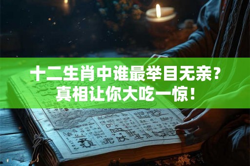 十二生肖中谁最举目无亲？真相让你大吃一惊！
