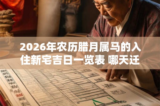 2026年农历腊月属马的入住新宅吉日一览表 哪天迁居最吉利