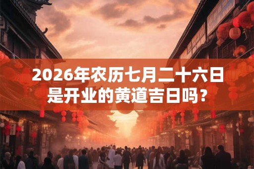 2026年农历七月二十六日是开业的黄道吉日吗？