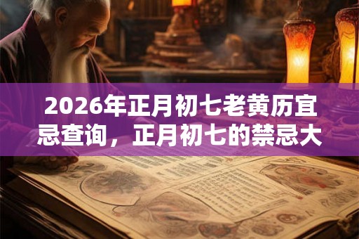 2026年正月初七老黄历宜忌查询,正月初七的禁忌大全! 2026年正月初七老黄历宜忌查询,正月初七的禁忌大全!