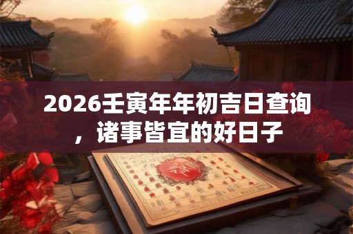 2026壬寅年年初吉日查询，诸事皆宜的好日子