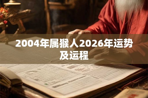 2004年属猴人2026年运势及运程