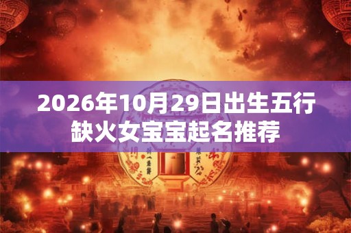 2026年10月29日出生五行缺火女宝宝起名推荐
