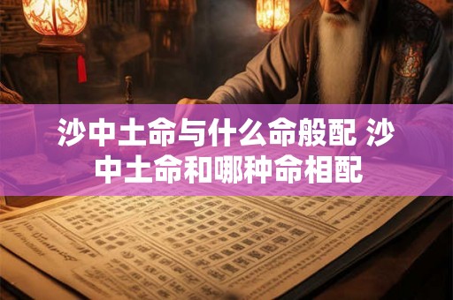 沙中土命与什么命般配 沙中土命和哪种命相配