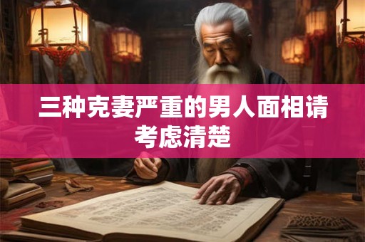 三种克妻严重的男人面相请考虑清楚