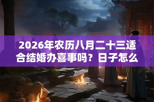 2026年农历八月二十三适合结婚办喜事吗？日子怎么样？