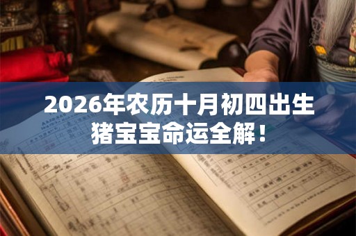 2026年农历十月初四出生猪宝宝命运全解！
