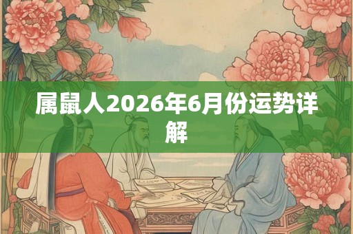 属鼠人2026年6月份运势详解