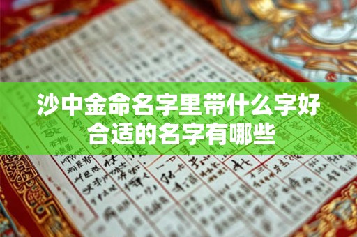 沙中金命名字里带什么字好 合适的名字有哪些