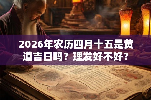 2026年农历四月十五是黄道吉日吗?理发好不好? 2026年农历四月十五是黄道吉日吗?理发好不好?