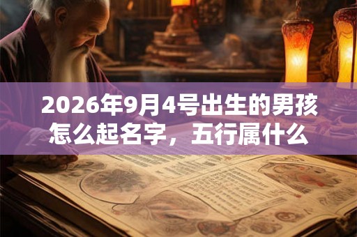 2026年9月4号出生的男孩怎么起名字，五行属什么