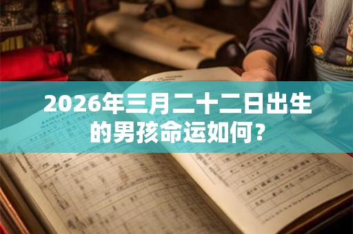 2026年三月二十二日出生的男孩命运如何？