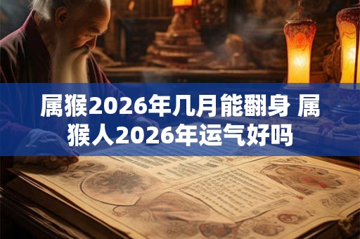 属猴2026年几月能翻身 属猴人2026年运气好吗